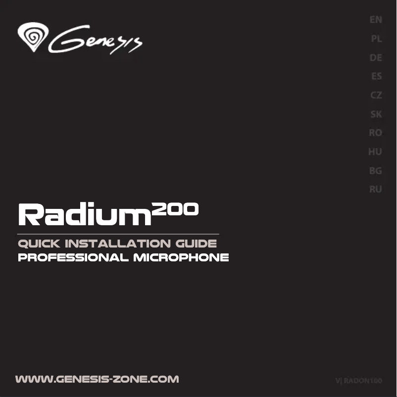 Página 1 del manual Manual de usuario Genesis Radium 200