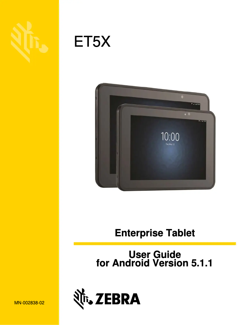 Page 1 de la notice Manuel utilisateur Zebra ET55