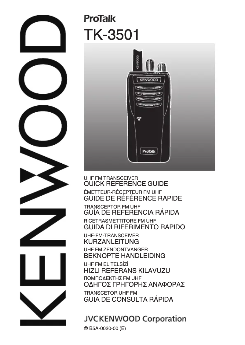 Page 1 de la notice Manuel utilisateur Kenwood TK-3501E