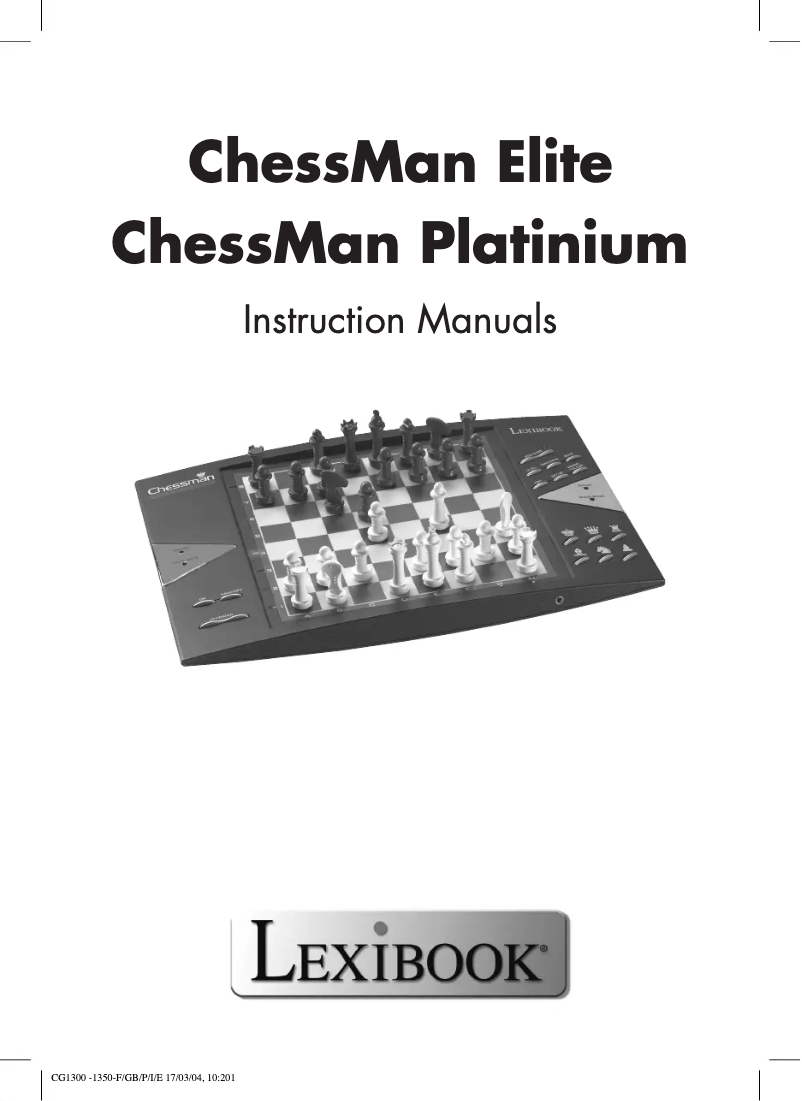 Image de la première page du manuel de l'appareil ChessMan Elite CG1300
