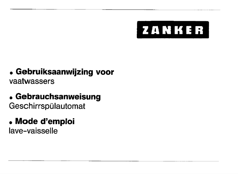 Page 1 de la notice Manuel utilisateur Zanker GW 3612