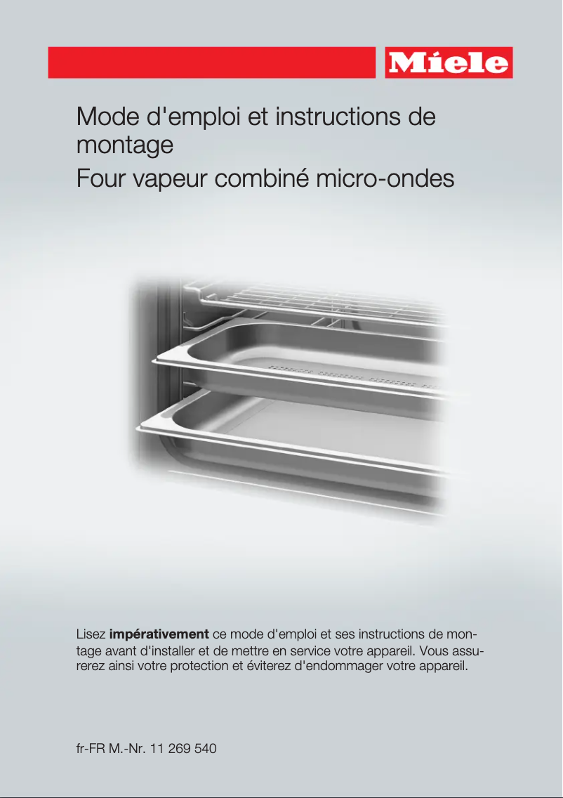Page n°1 - Manuel utilisateur Miele DGM 7440
