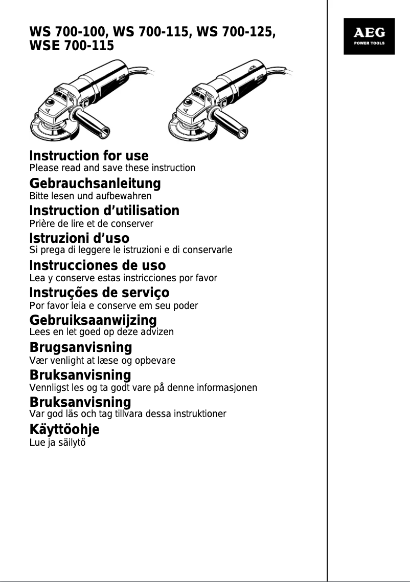 Imagen de la primera página del manual del dispositivo WS 700