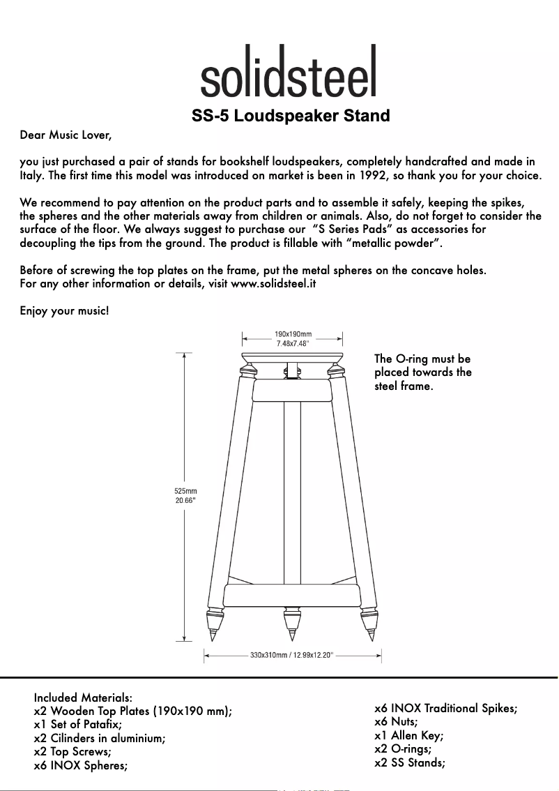 Page 1 de la notice Manuel utilisateur Solidsteel SS-5