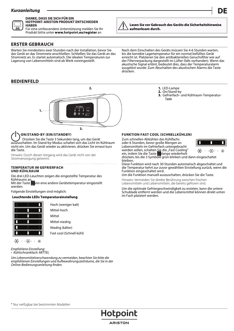 Page n°1 - Manuel utilisateur Hotpoint SB 18012