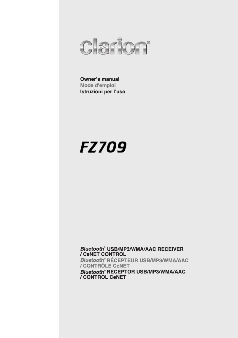 Página 1 del manual Manual de usuario Clarion FZ709