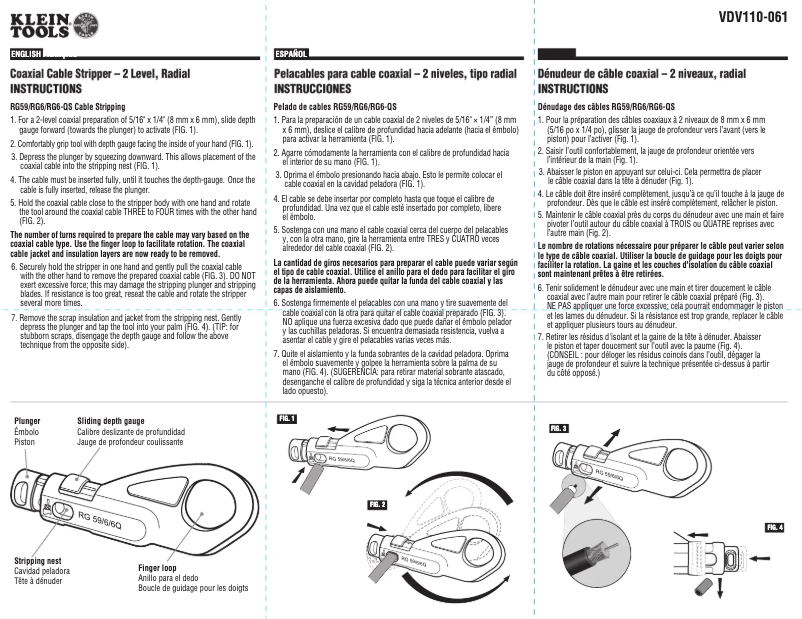 Page 1 de la notice Manuel utilisateur Klein Tools VDV110-061