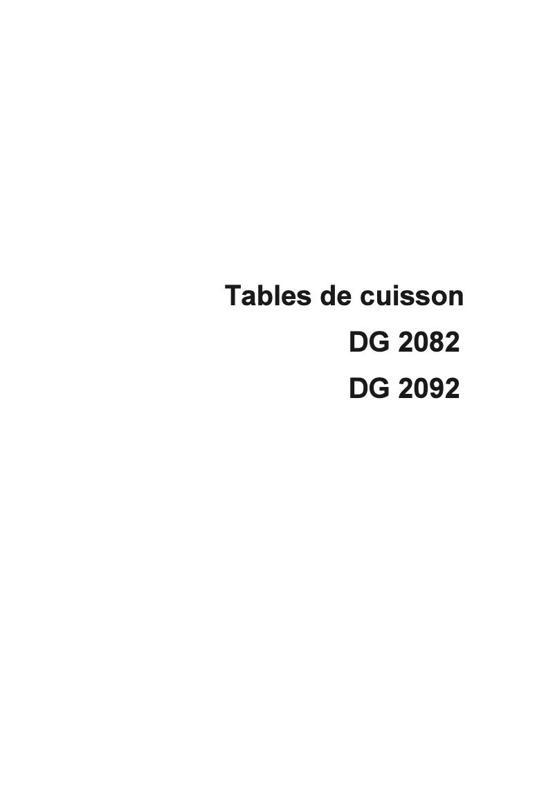 Image de la première page du manuel de l'appareil DG2090N