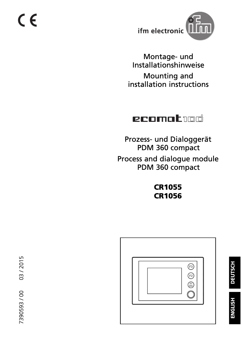 Page n°1 - Manuel utilisateur IFM CR1055