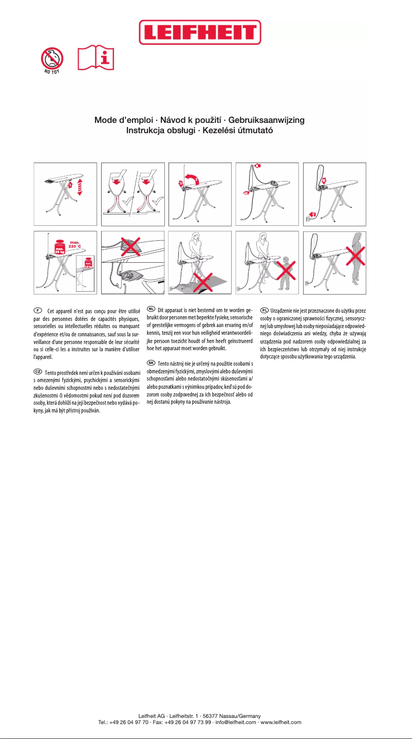 Page 1 de la notice Manuel utilisateur Leifheit Air Board S Compact 72615