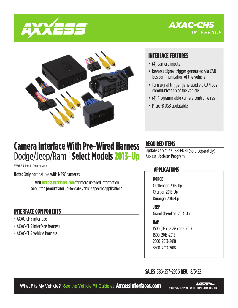 Página 1 del manual Ficha técnica AXESS AXAC-CH5