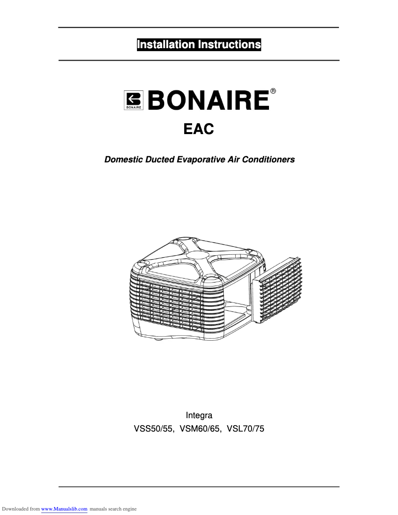 Page n°1 - Manuel utilisateur Bonaire VSL70