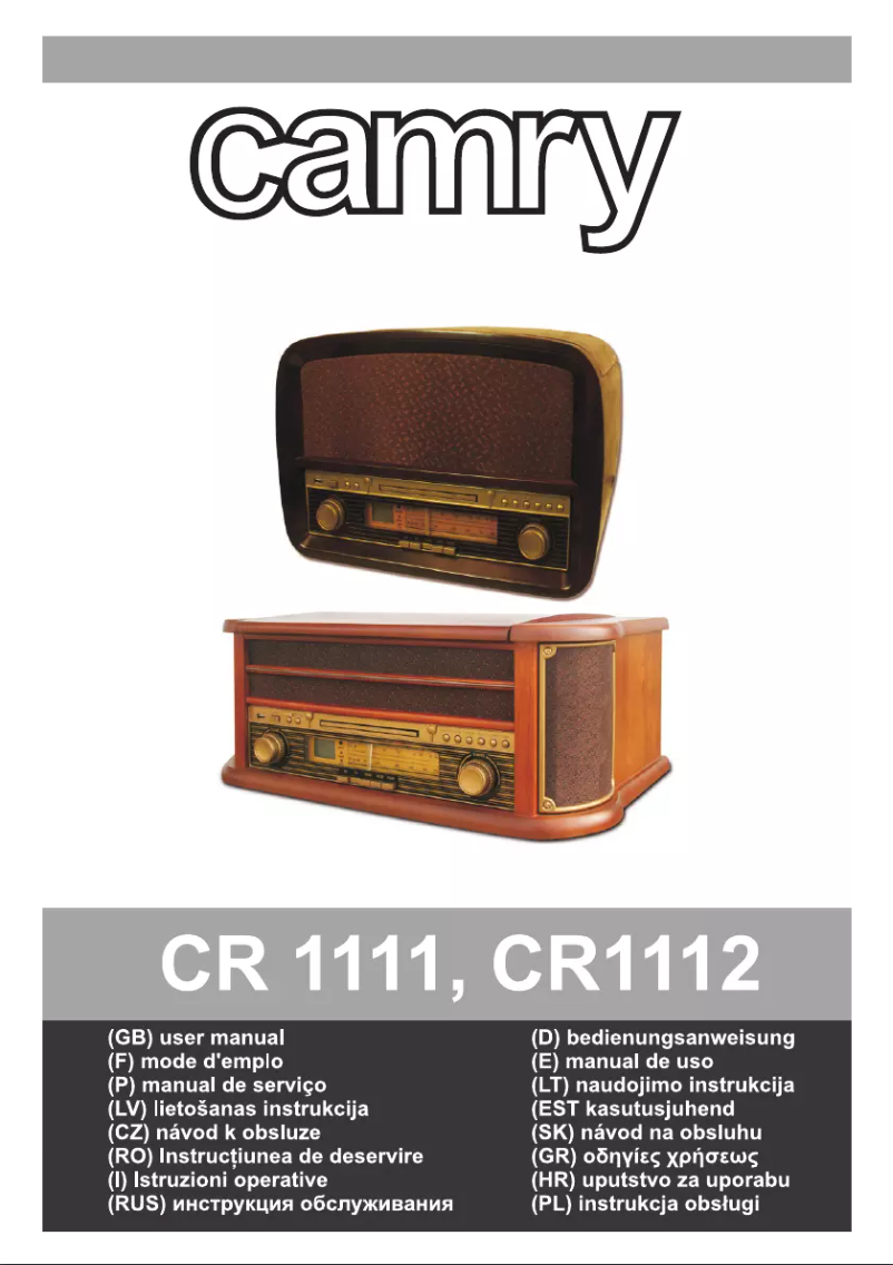 Página 1 del manual Manual de usuario Camry CR 1112