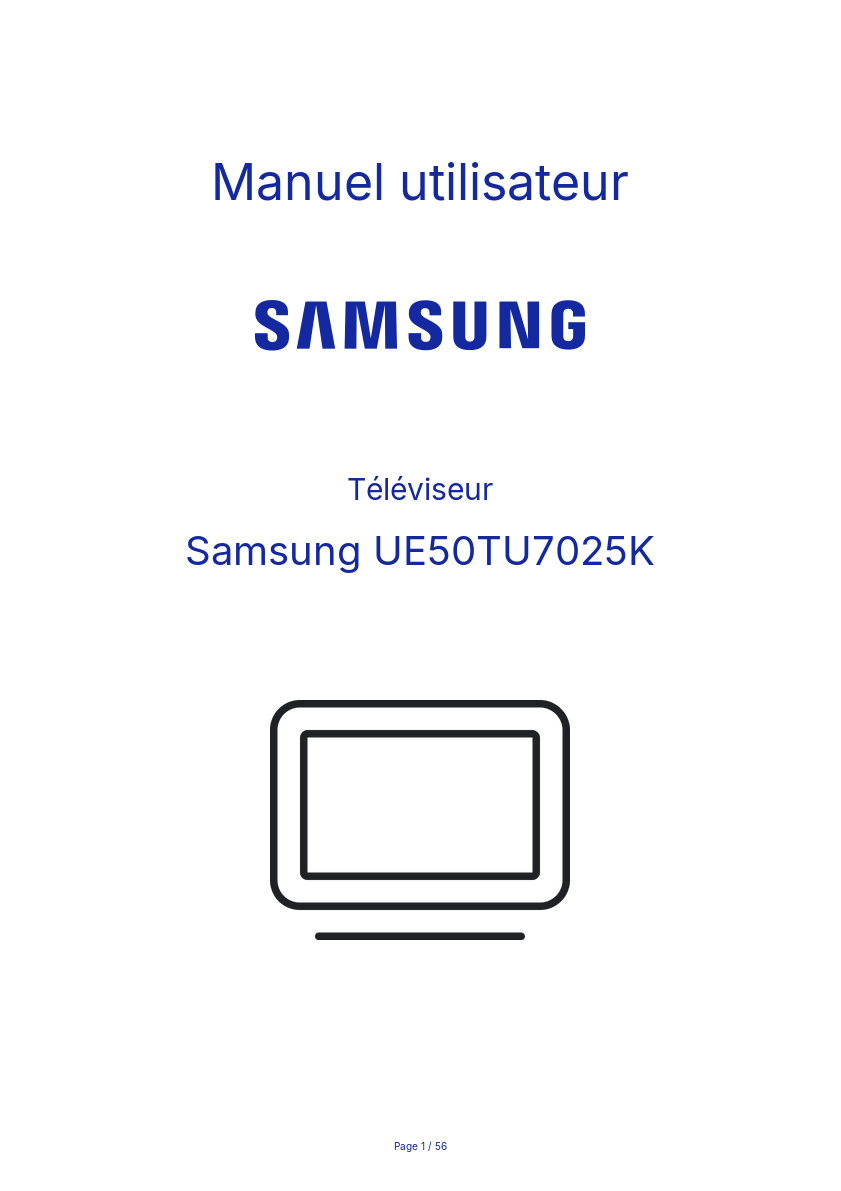 Page n°1 - Manuel utilisateur Samsung UE50TU7025K