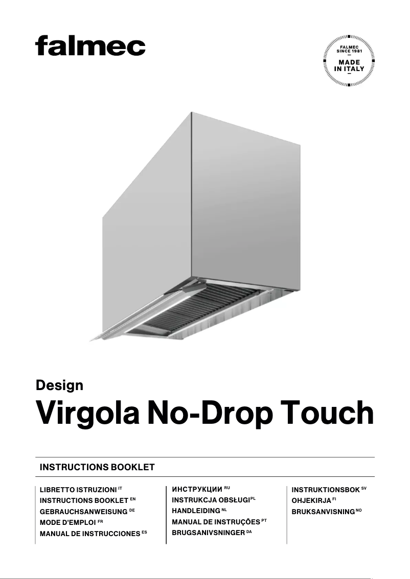 Image de la première page du manuel de l'appareil Virgola No-Drop Touch