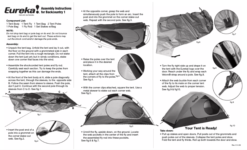 Image de la première page du manuel de l'appareil Backcountry 1