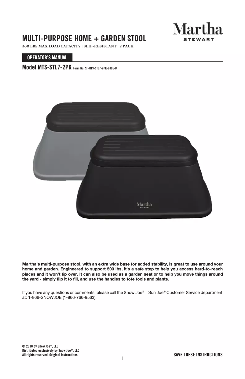 Page 1 de la notice Manuel utilisateur Martha Stewart MTS-STL7-2PK