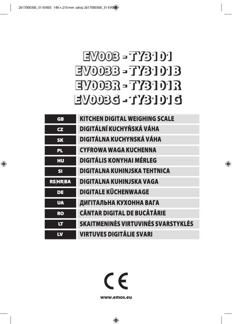 Page n°1 - Manuel utilisateur Emos EV003