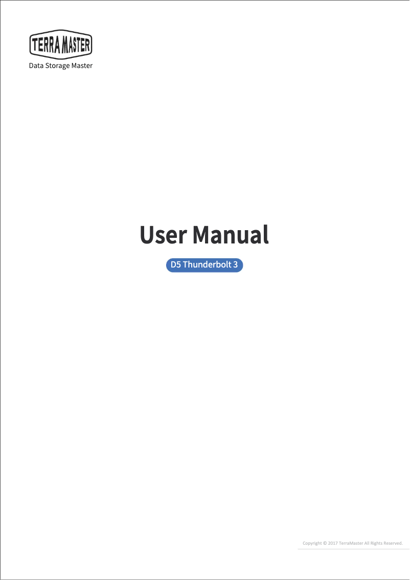Image de la première page du manuel de l'appareil D5 Thunderbolt 3