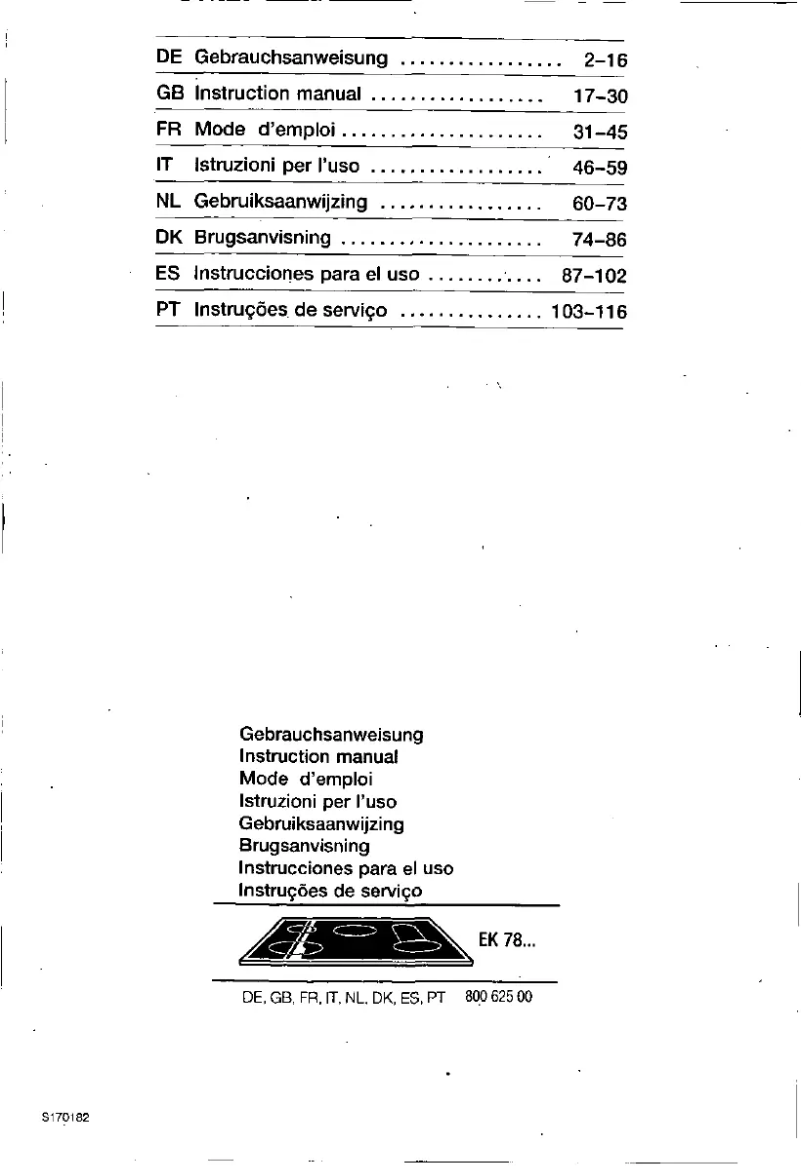 Image de la première page du manuel de l'appareil EK78054