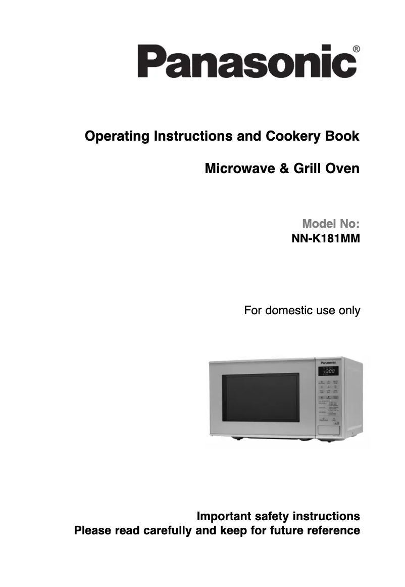 Page 1 de la notice Manuel utilisateur Panasonic NN-K181MM