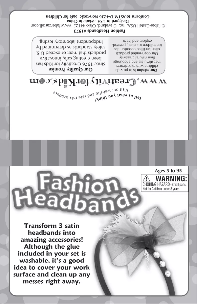 Page n°1 - Manuel utilisateur Faber-Castell Fashion Headbands