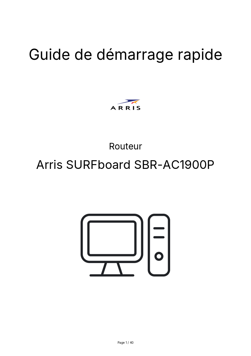 Image de la première page du manuel de l'appareil SURFboard SBR-AC1900P