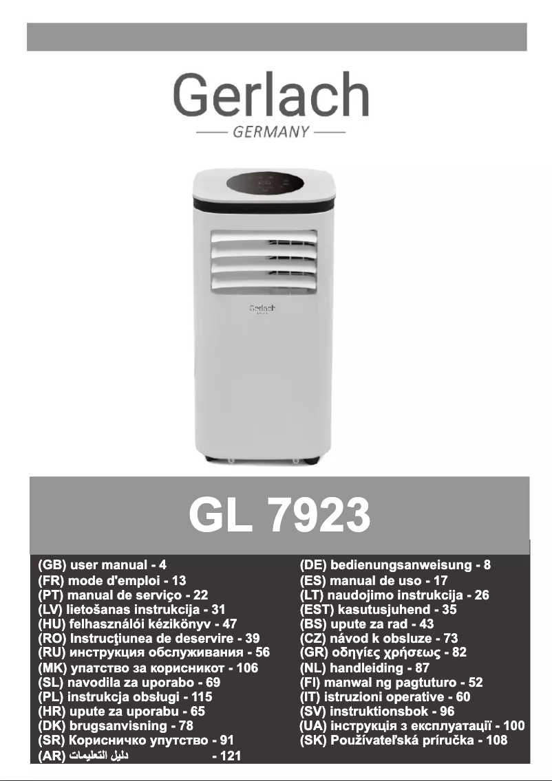 Page n°1 - Manuel utilisateur Gerlach GL 7923
