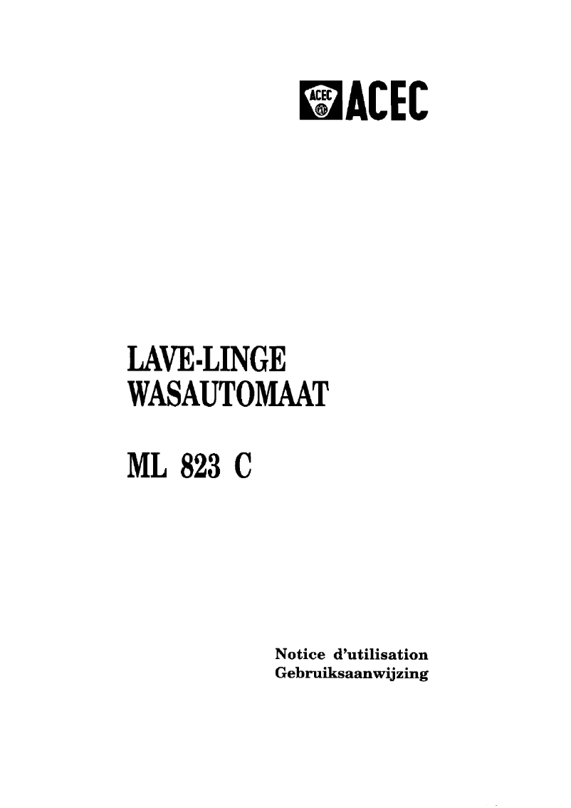 Page n°1 - Manuel utilisateur Acec ML 823 C