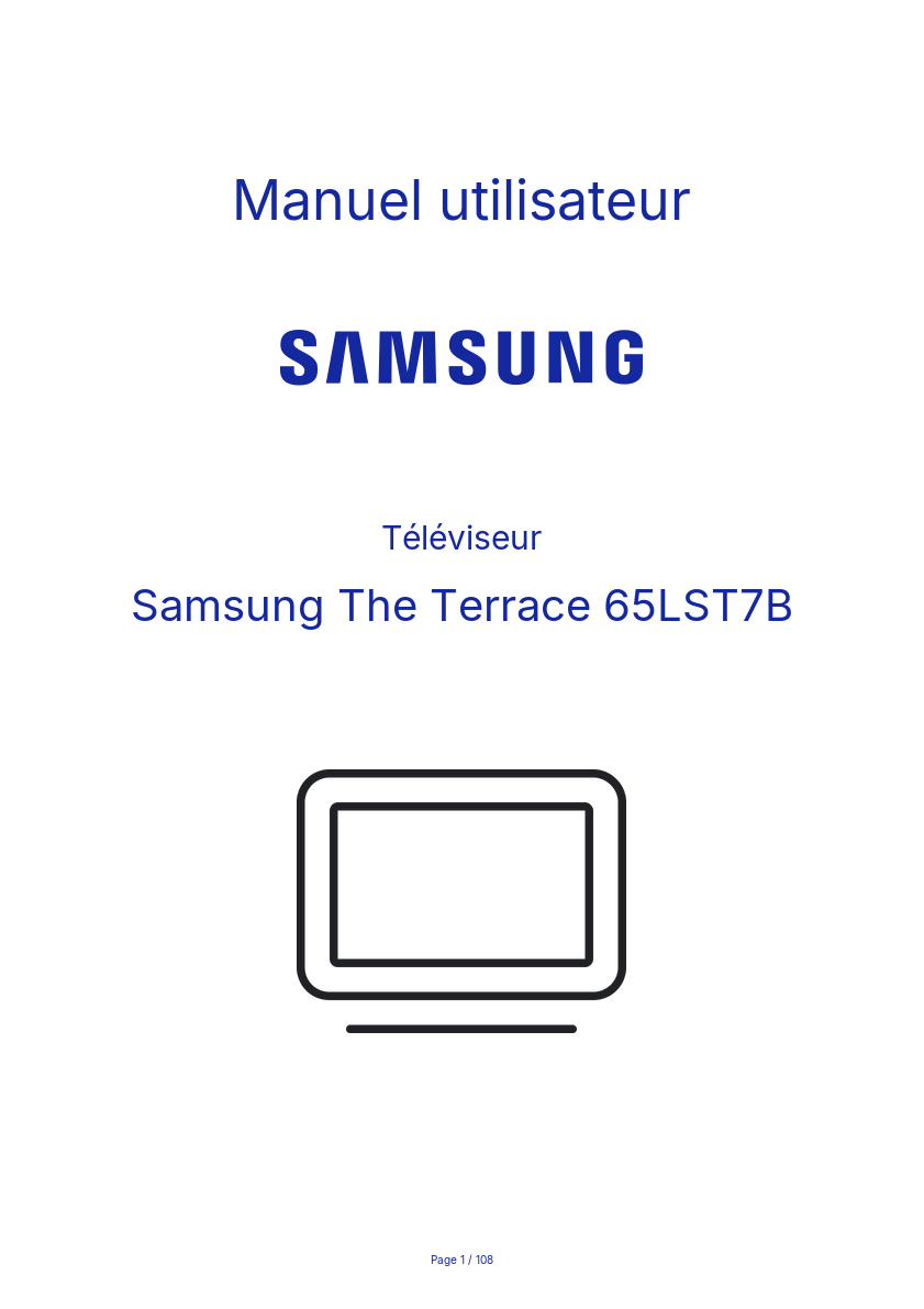Page n°1 - Manuel utilisateur Samsung The Terrace 65LST7B