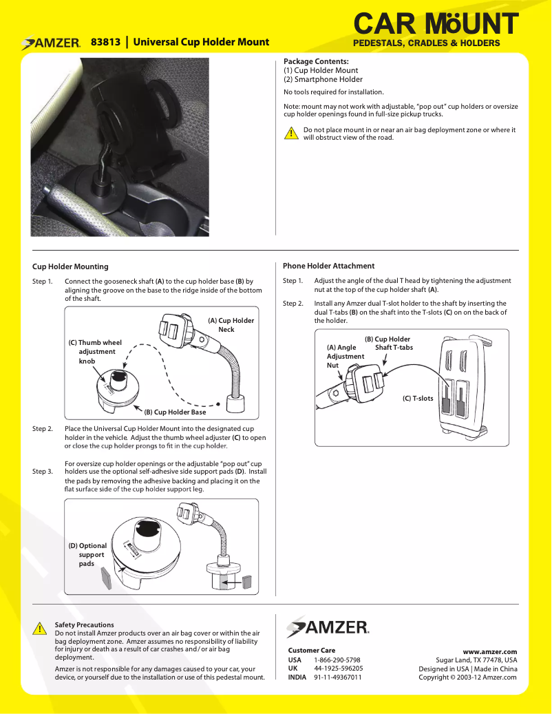 Page n°1 - Manuel utilisateur Amzer AMZ83813