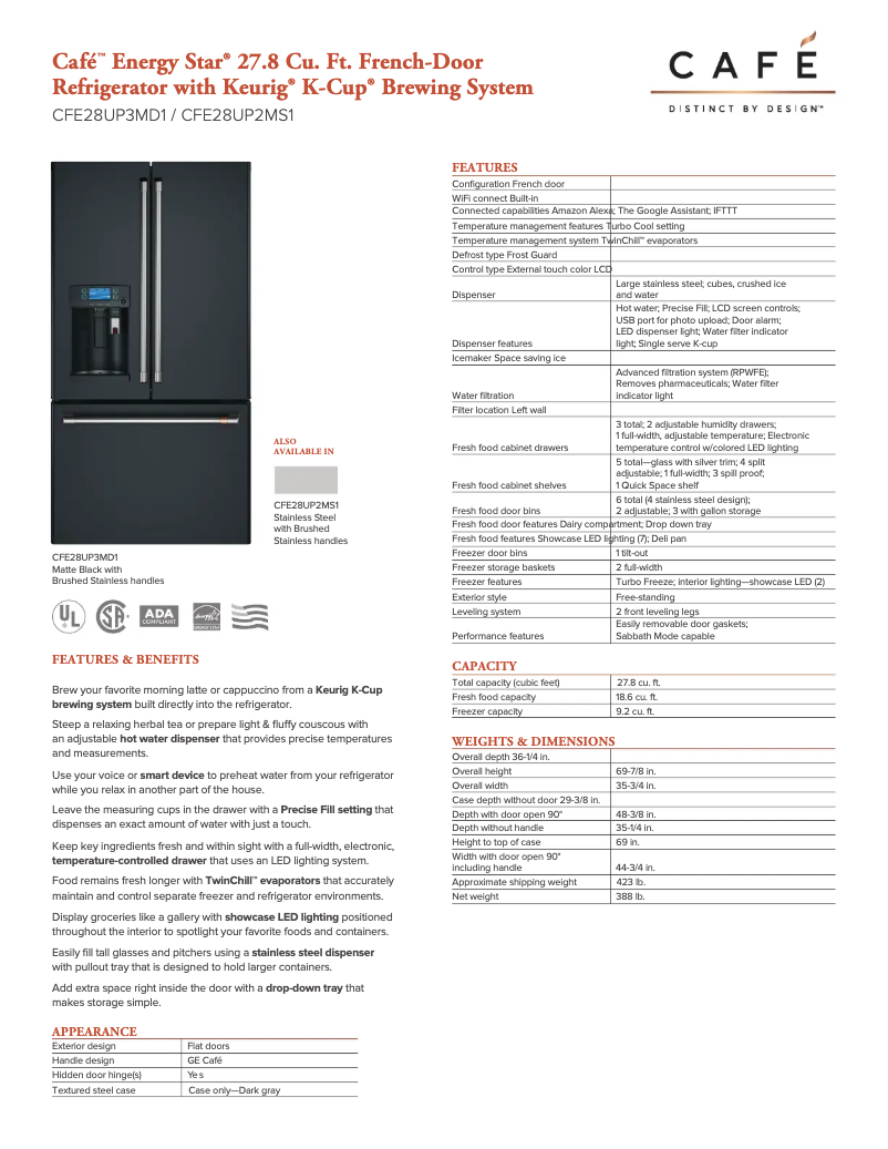 Image de la première page du manuel de l'appareil Café CFE28UP3MD1