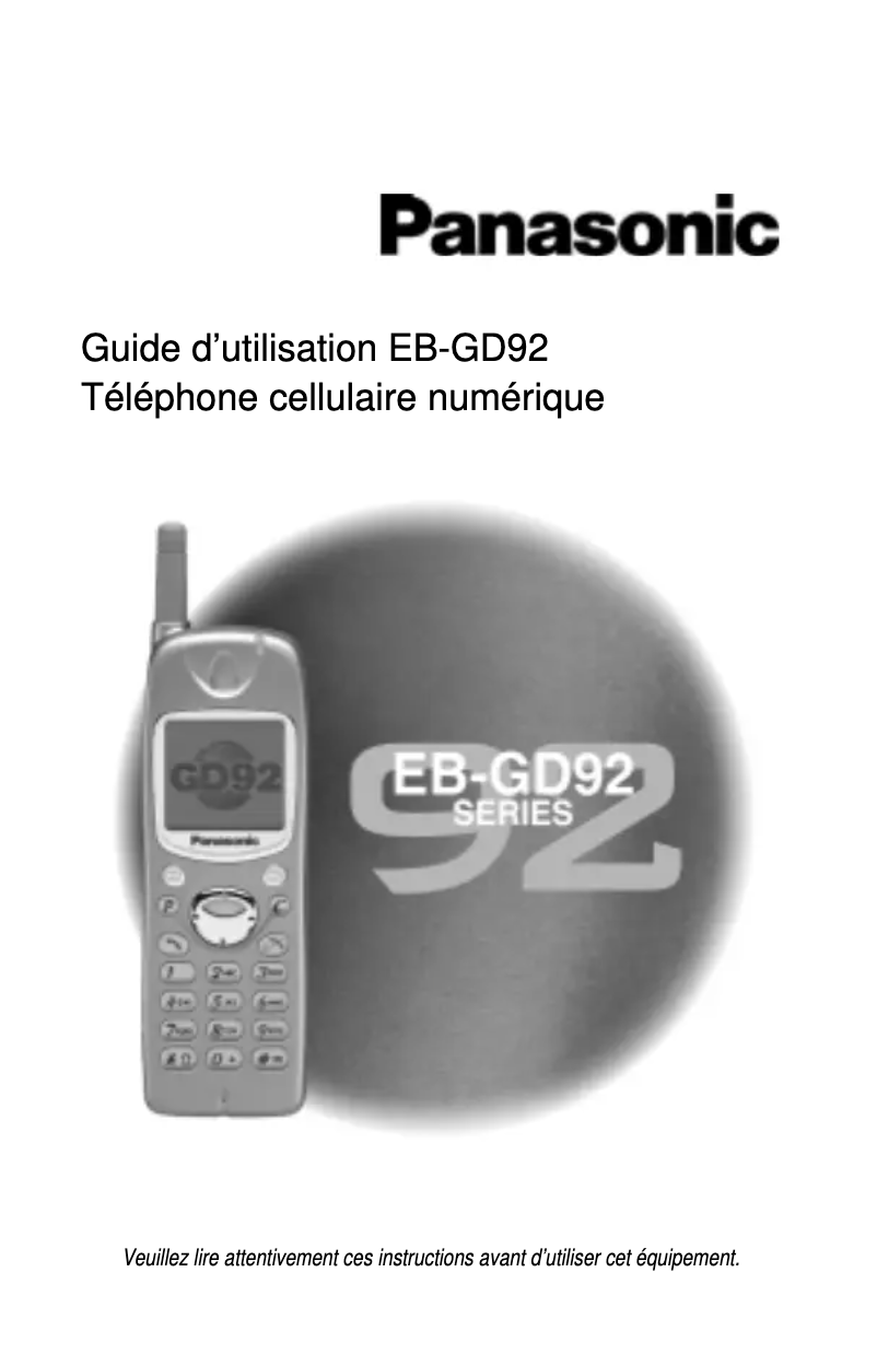 Image de la première page du manuel de l'appareil EB-GD92