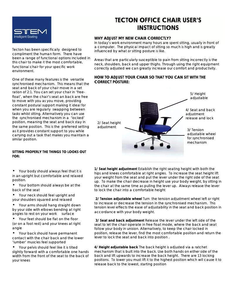 Page n°1 - Manuel utilisateur Stem Tecton 8800