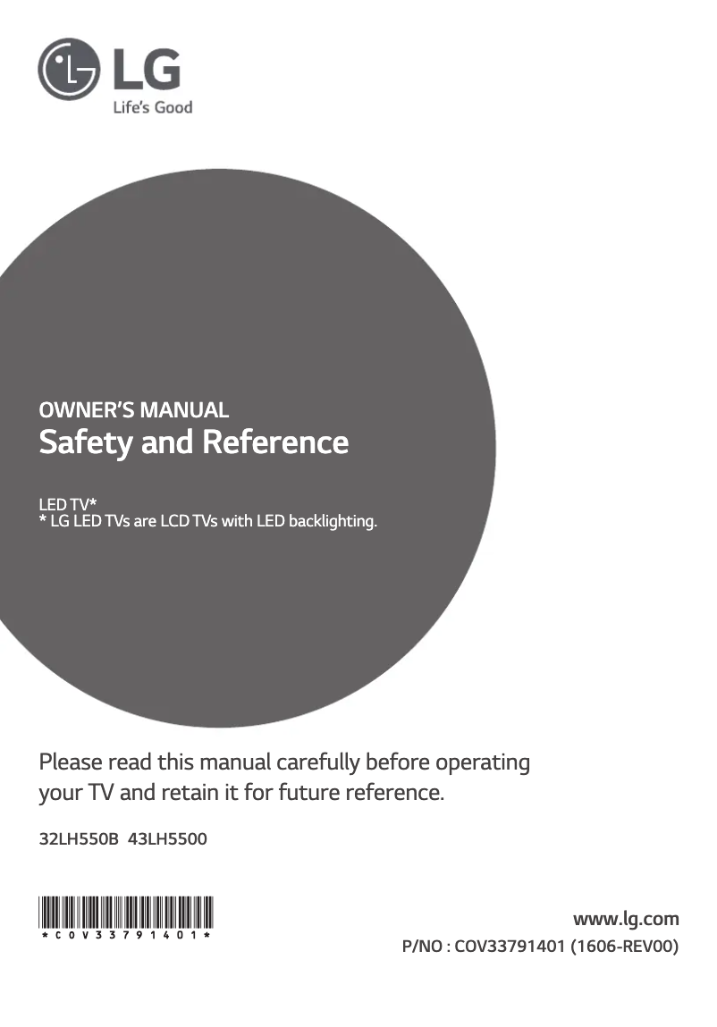 Page n°1 - Manuel utilisateur LG 43LH5500