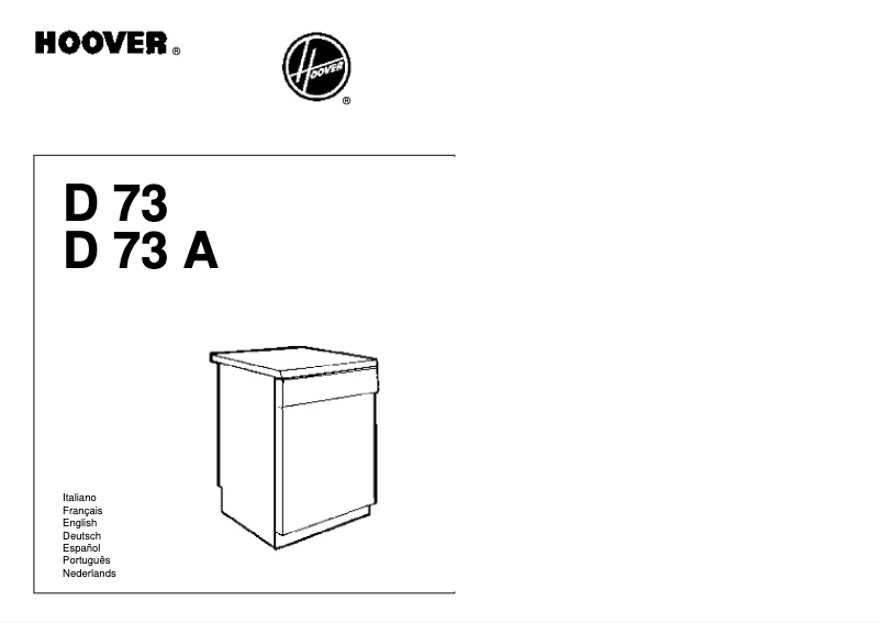 Page n°1 - Manuel utilisateur Hoover D 73 SY