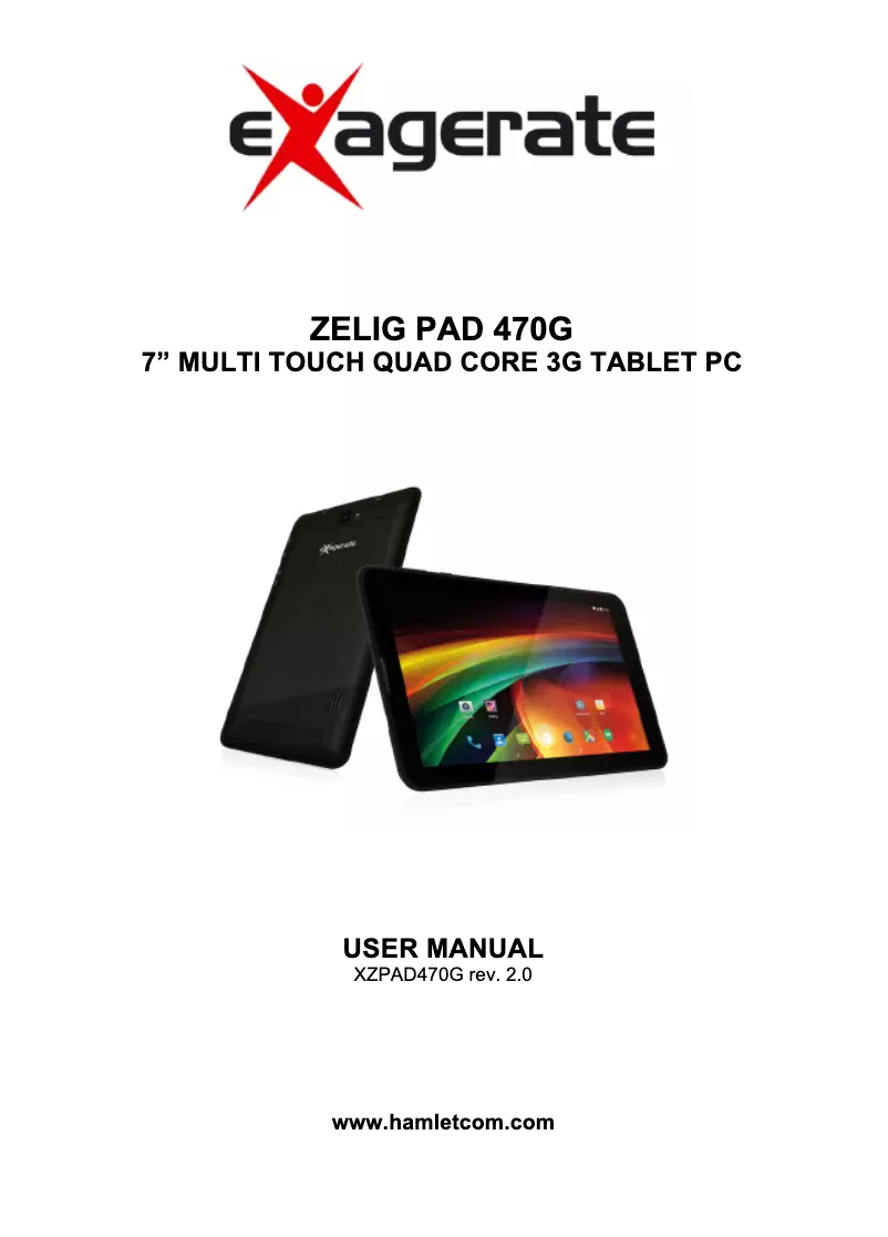 Image de la première page du manuel de l'appareil Zelig Pad XZPAD470G