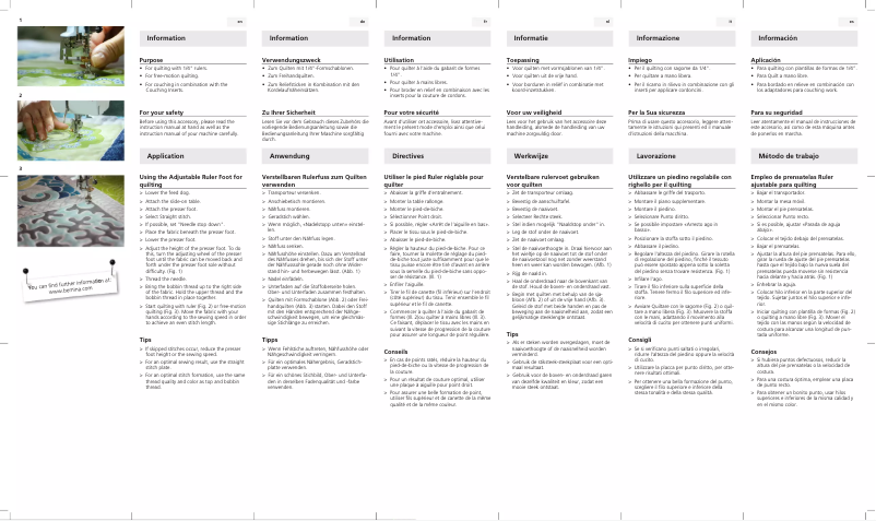 Page n°1 - Manuel utilisateur Bernina 72