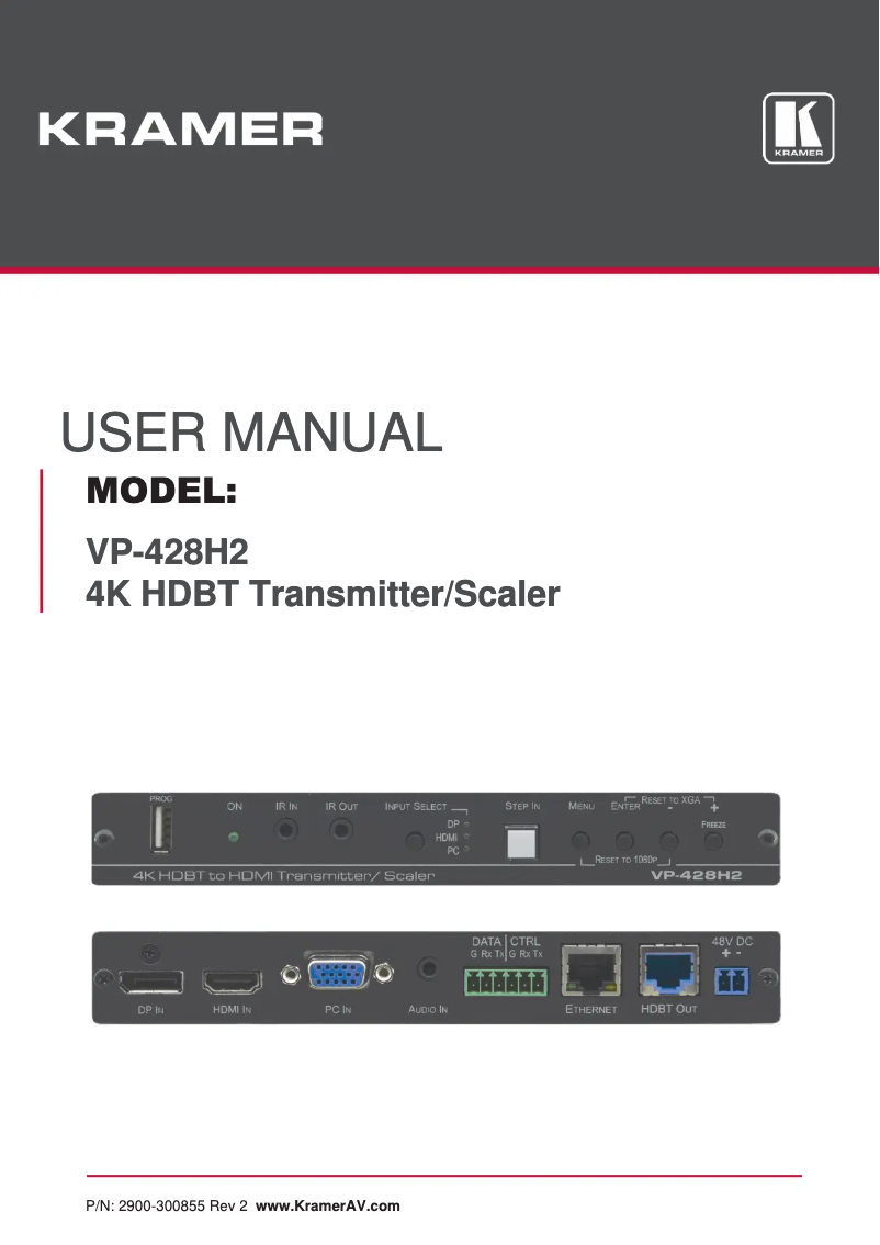 Image de la première page du manuel de l'appareil VP-428H2