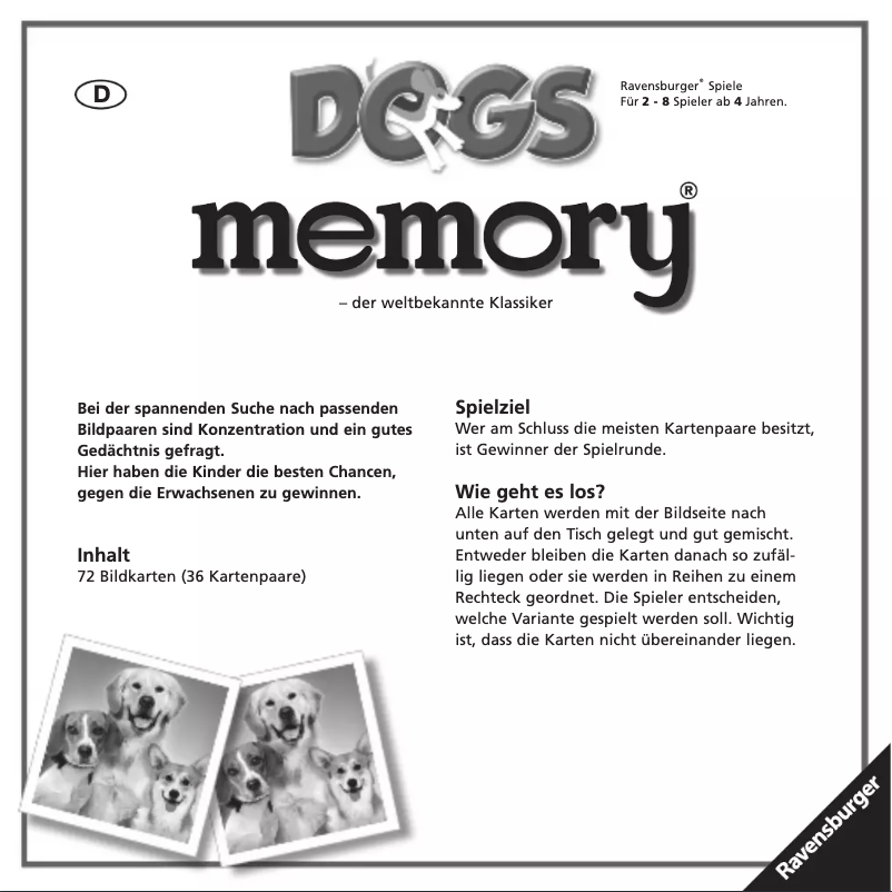 Image de la première page du manuel de l'appareil Doggs memory