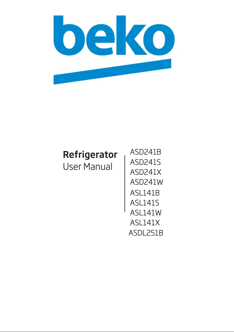 Page 1 de la notice Manuel utilisateur Beko ASDL251