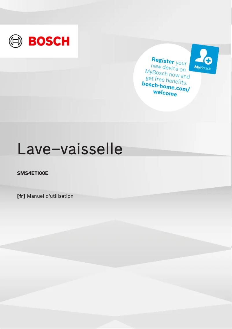 Page 1 de la notice Manuel utilisateur Bosch SMS4ETI00E