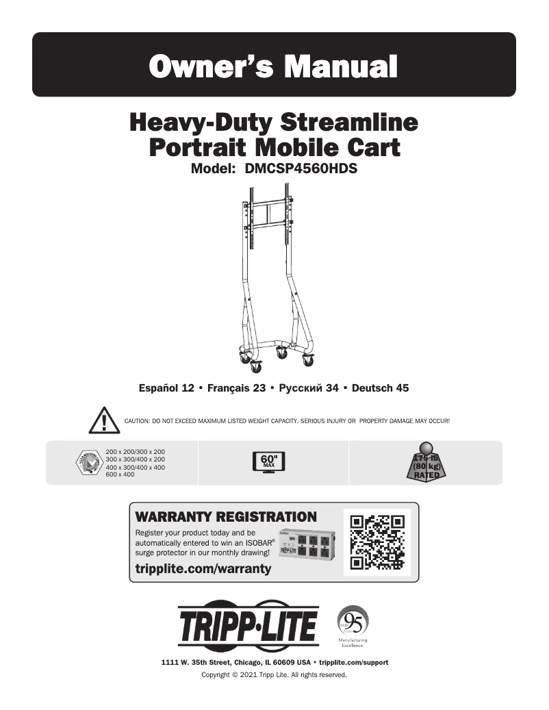 Page n°1 - Manuel utilisateur Tripp Lite DMCSP4560HDS