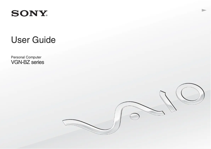Página 1 del manual Manual de usuario Sony Vaio VGN-BZ26X