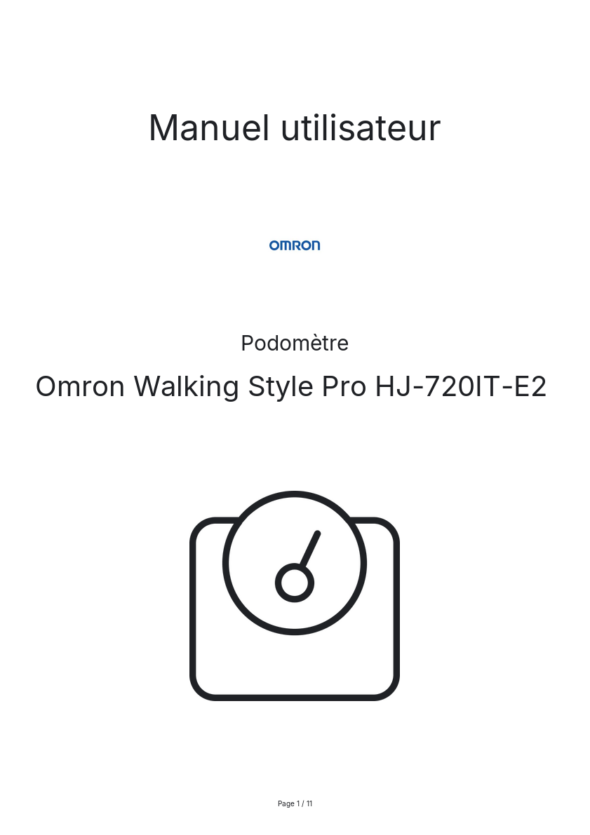 Image de la première page du manuel de l'appareil Walking Style Pro HJ-720IT-E2