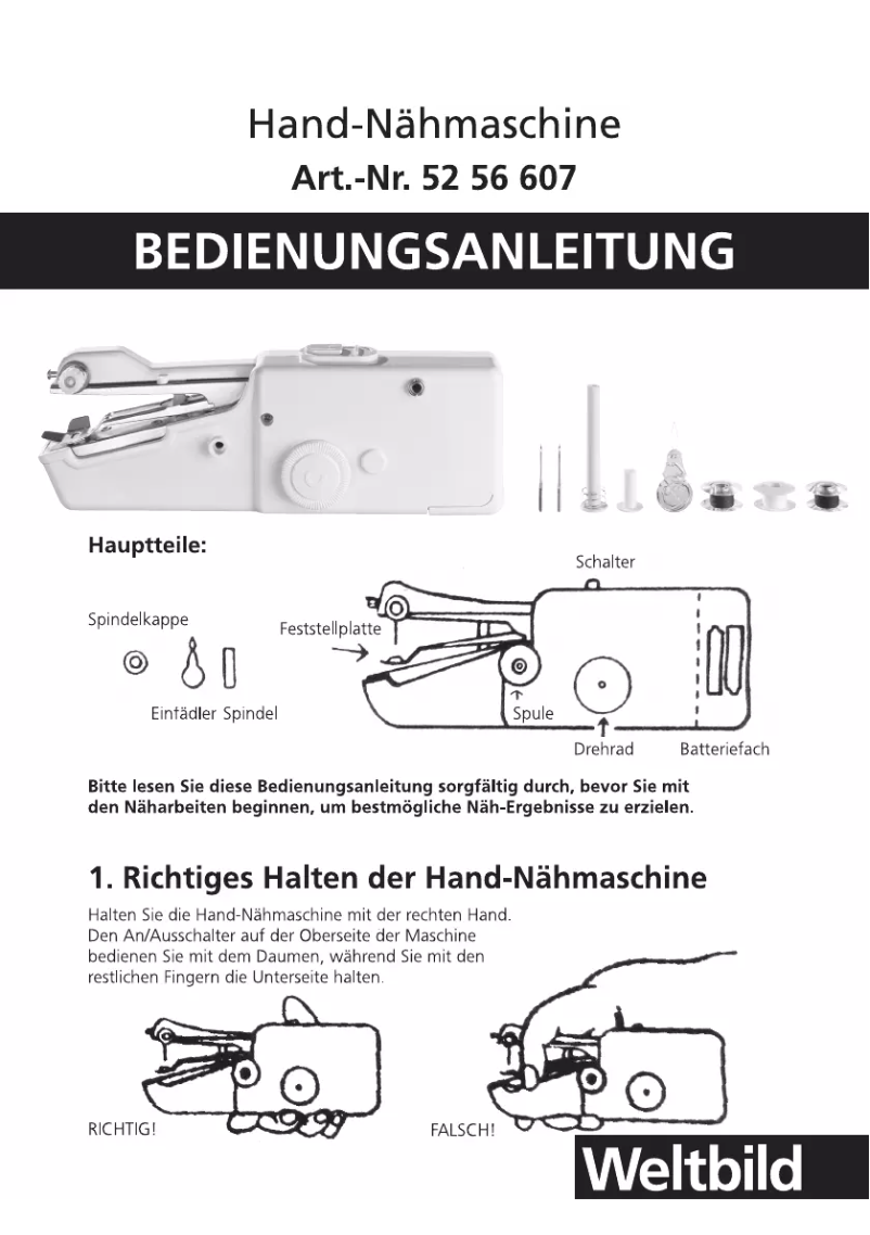 Image de la première page du manuel de l'appareil 52 56 607