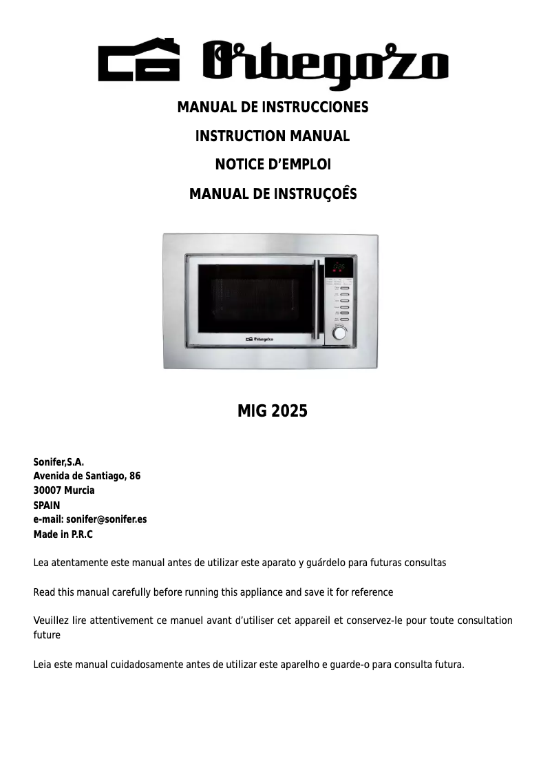 Image de la première page du manuel de l'appareil MIG 2025
