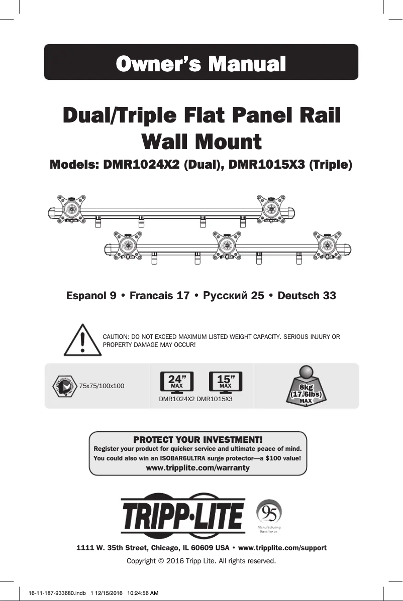 Page 1 de la notice Manuel utilisateur Tripp Lite DMR1024X2
