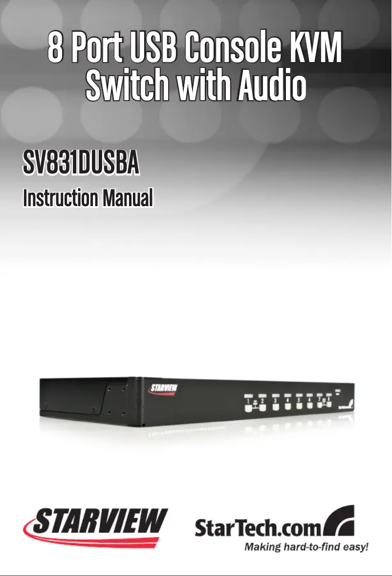 Page n°1 - Manuel utilisateur StarTech.com SV831DUSBA