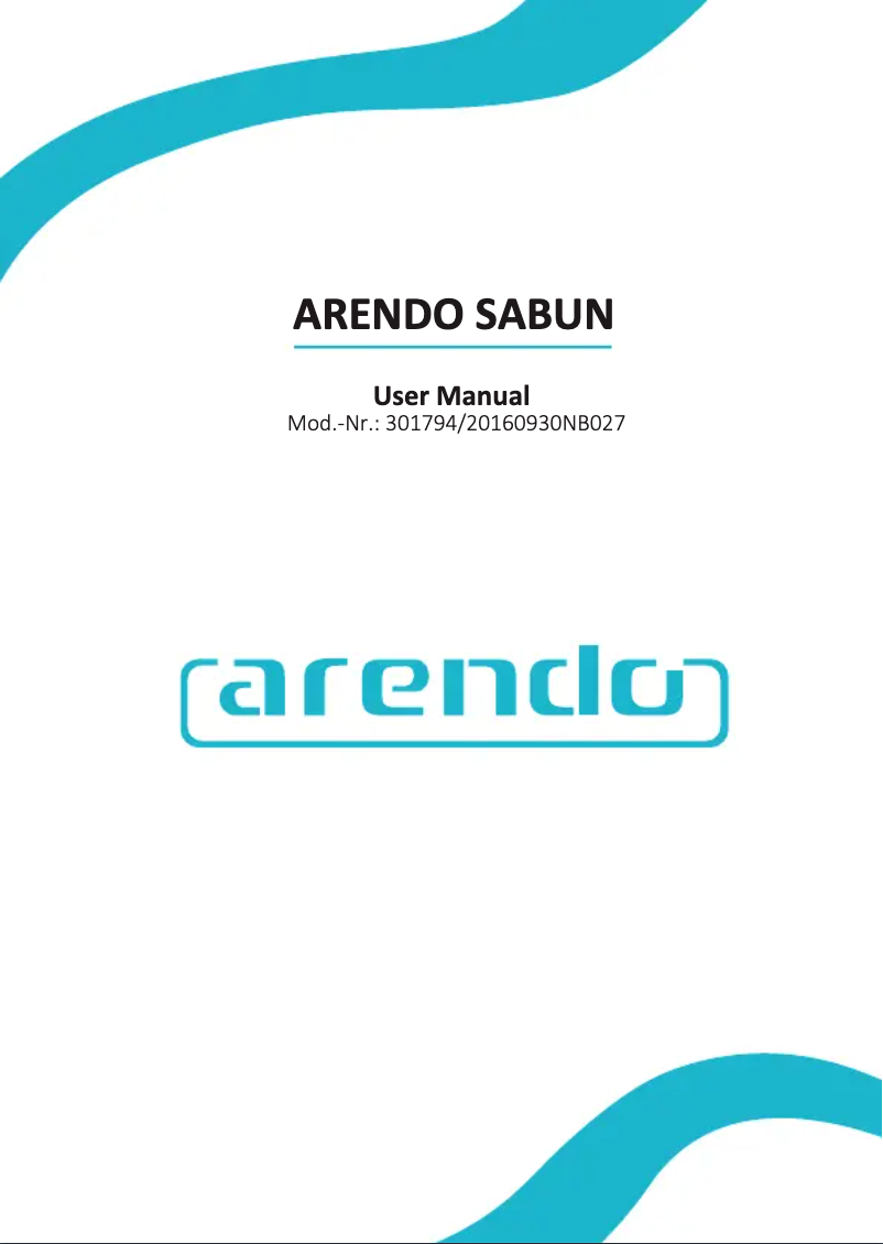 Page 1 de la notice Manuel utilisateur Arendo 301794